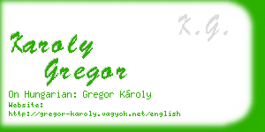 karoly gregor business card